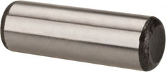 Made in USA - 1/2" Diam x 1-1/2" Pin Length Grade 8 Alloy Steel Standard Dowel Pin - Bright Finish, C 47-58 & C 60 (Surface) Hardness, 29,450 Lb (Single Shear), 58,900 Lb (Double Shear) Breaking Strength, 1 Beveled & 1 Rounded End - Americas Tooling