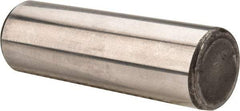 Made in USA - 5/8" Diam x 2" Pin Length Grade 8 Alloy Steel Standard Dowel Pin - Bright Finish, C 47-58 & C 60 (Surface) Hardness, 46,000 Lb (Single Shear), 92,000 Lb (Double Shear) Breaking Strength, 1 Beveled & 1 Rounded End - Americas Tooling