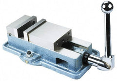 Interstate - 5" Jaw Width, 4-11/32" Jaw Opening Capacity, Horizontal Stationary Machine Vise - Manual Operation, 7,425 Lb Capacity, 1 Station, 14-3/8" Long x 3.94" High x 1-3/8" Deep, 1-3/8" Jaw Height, Cast Iron - Americas Tooling