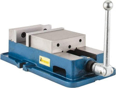 Interstate - 6" Jaw Width, 5-29/32" Jaw Opening Capacity, Horizontal Stationary Machine Vise - Manual Operation, 7,875 Lb Capacity, 1 Station, 16.85" Long x 4.72" High x 1-1/2" Deep, 1-1/2" Jaw Height, Cast Iron - Americas Tooling