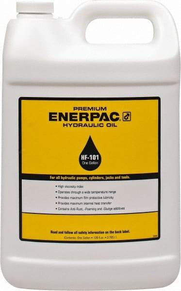 Enerpac - 1 Gal Bottle, Mineral Hydraulic Oil - ISO 32, <12,000 SUS at 0°F, 150 to 165 SUS at 100°F, 42 to 45 SUS at 210°F - Americas Tooling