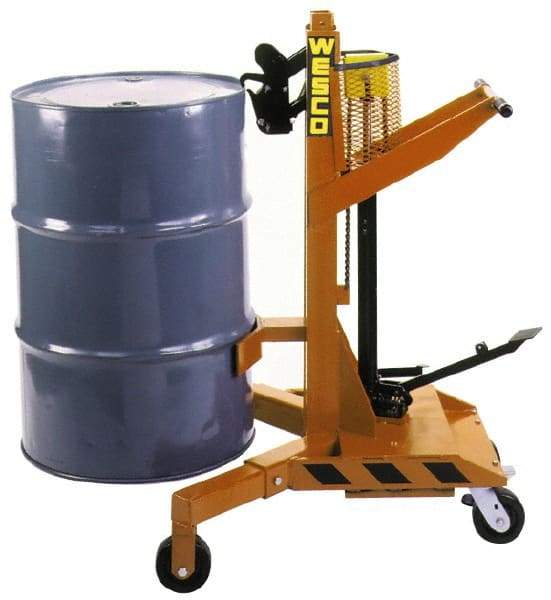 Wesco Industrial Products - 1,100 Lb Load Capacity, 55 Gal Drum Transporter - For 55 Gal Drums - Americas Tooling