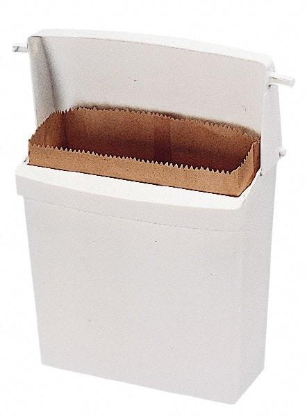 Rubbermaid - Plastic Feminine Hygiene Product Receptacle - 10-3/4" High x 12-1/2" Wide x 5-1/4" Deep, White - Americas Tooling