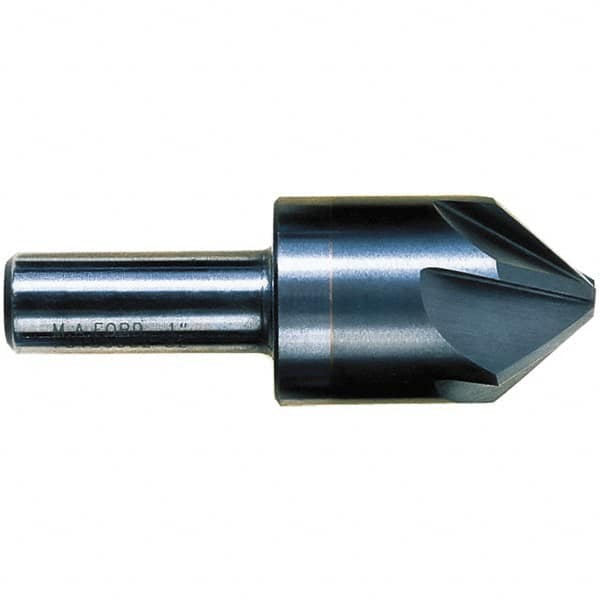 M.A. Ford - 1/4" Head Diam, 1/4" Shank Diam, 6 Flute 90° Solid Carbide Countersink - Americas Tooling