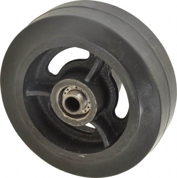 Albion - 6 Inch Diameter x 2 Inch Wide, Solid Rubber Caster Wheel - 410 Lb. Capacity, 2-3/16 Inch Hub Length, 1/2 Inch Axle Diameter, Roller Bearing - Americas Tooling