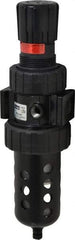 Parker - 1/2" NPT Port Standard 1 Piece Filter/Regulator FRL Unit - Polycarbonate Bowl, 90 SCFM, 150 Max psi, 11.76" High, Manual Drain - Americas Tooling