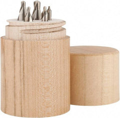 Keo - 5 Piece, #1 to 5, Plain Edge, High Speed Steel Combo Drill & Countersink Set - 60° Incl Angle, Double End - Americas Tooling