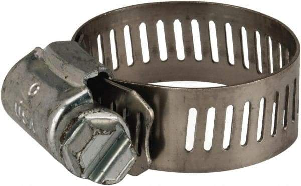 Parker - 1/2 to 1-1/4" Diam, Stainless Steel Worm Drive Clamp - Americas Tooling