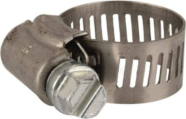 Parker - 0.38 to 0.87" Diam, Stainless Steel Worm Drive Clamp - Americas Tooling