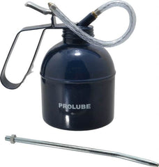 PRO-LUBE - 1,000 mL Capcity, 8" Long Flexible Spout, Lever-Type Oiler - Brass Pump, Steel Body, Powder Coated - Americas Tooling