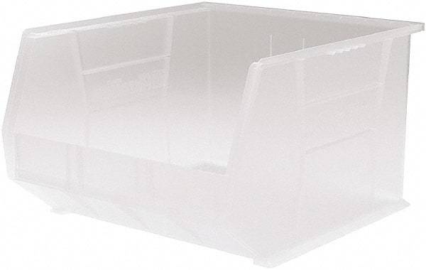 Akro-Mils - 75 Lb. Load Capacity, 18" Deep, Clear Polymer Hopper Stacking Bin - 11" High x 16-1/2" Wide x 18" Long - Americas Tooling