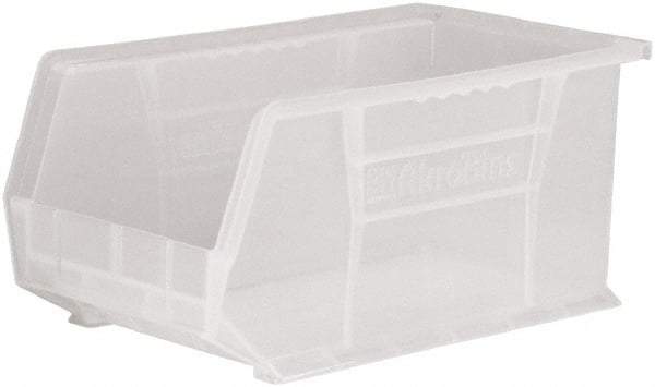 Akro-Mils - 60 Lb. Load Capacity, 14-3/4" Deep, Clear Polymer Hopper Stacking Bin - 7" High x 8-1/4" Wide x 14-3/4" Long - Americas Tooling