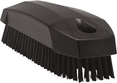 Vikan - 0.7" Bristle Length, Polyester Scrub Brush - 1-1/2" Wide Head, 4-1/2" OAL, Black, Polypropylene Block - Americas Tooling