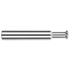 Harvey Tool - 1/4° 1/4" Cut Diam, 0.149" Cut Width, 1/4" Shank, Solid Carbide Double-Angle Cutter - Exact Industrial Supply