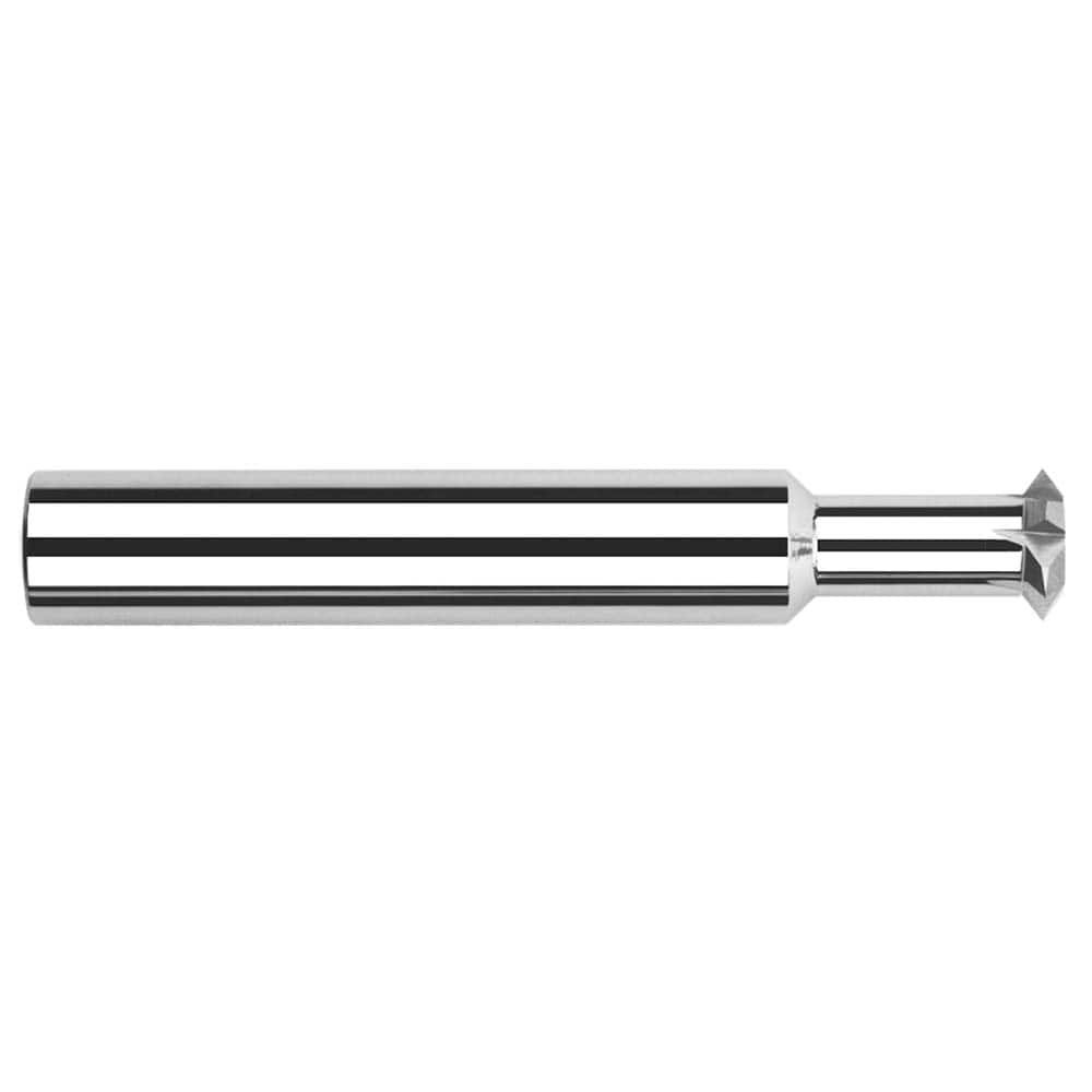 Harvey Tool - 1/4° 1/4" Cut Diam, 0.088" Cut Width, 1/4" Shank, Solid Carbide Double-Angle Cutter - Exact Industrial Supply