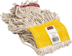 Rubbermaid - 5" Yellow Head Band, Small Blended Fiber Loop End Mop Head - 4 Ply, Use for General Purpose - Americas Tooling