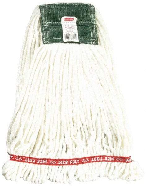 Rubbermaid - 5" Green Head Band, Medium Blended Fiber Loop End Mop Head - 4 Ply, Use for General Purpose - Americas Tooling