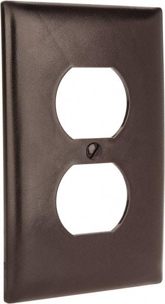 Pass & Seymour - 1 Gang, 4-11/16 Inch Long x 2-15/16 Inch Wide, Standard Outlet Wall Plate - Duplex Outlet, Brown, Nylon - Americas Tooling