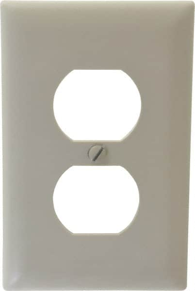 Pass & Seymour - 1 Gang, 4-11/16 Inch Long x 2-15/16 Inch Wide, Standard Outlet Wall Plate - Duplex Outlet, Light Almond, Nylon - Americas Tooling