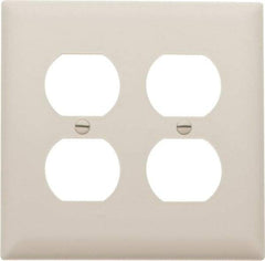 Pass & Seymour - 2 Gang, 4-11/16 Inch Long x 2-15/16 Inch Wide, Standard Outlet Wall Plate - Duplex Outlet, Light Almond, Nylon - Americas Tooling