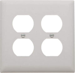 Pass & Seymour - 2 Gang, 4-11/16 Inch Long x 2-15/16 Inch Wide, Standard Outlet Wall Plate - Duplex Outlet, White, Nylon - Americas Tooling