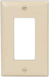 Pass & Seymour - 1 Gang, 4-11/16 Inch Long x 2-15/16 Inch Wide, Standard Switch Plate - Decorator Switch, Ivory, Nylon - Americas Tooling