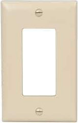 Pass & Seymour - 1 Gang, 4-11/16 Inch Long x 2-15/16 Inch Wide, Standard Switch Plate - Decorator Switch, Ivory, Nylon - Americas Tooling