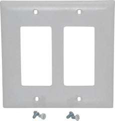 Pass & Seymour - 2 Gang, 4-3/4 Inch Long x 4-11/16 Inch Wide, Standard Switch Plate - Decorator Switch, White, Nylon - Americas Tooling