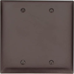 Pass & Seymour - 2 Gang, 4-3/4 Inch Long x 4-11/16 Inch Wide, Standard Blank Wall Plate - Blank, Brown, Nylon - Americas Tooling