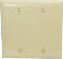 Pass & Seymour - 2 Gang, 4-3/4 Inch Long x 4-11/16 Inch Wide, Standard Blank Wall Plate - Blank, Ivory, Nylon - Americas Tooling