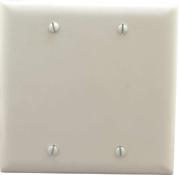 Pass & Seymour - 2 Gang, 4-3/4 Inch Long x 4-11/16 Inch Wide, Standard Blank Wall Plate - Blank, White, Nylon - Americas Tooling