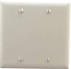 Pass & Seymour - 2 Gang, 4-3/4 Inch Long x 4-11/16 Inch Wide, Standard Blank Wall Plate - Blank, White, Nylon - Americas Tooling