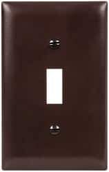 Pass & Seymour - 1 Gang, 4-11/16 Inch Long x 2-15/16 Inch Wide, Standard Switch Plate - Toggle Switch, Brown, Nylon - Americas Tooling