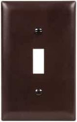 Pass & Seymour - 1 Gang, 4-11/16 Inch Long x 2-15/16 Inch Wide, Standard Switch Plate - Toggle Switch, Brown, Nylon - Americas Tooling