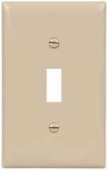 Pass & Seymour - 1 Gang, 4-11/16 Inch Long x 2-15/16 Inch Wide, Standard Switch Plate - Toggle Switch, Ivory, Nylon - Americas Tooling