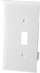 Pass & Seymour - 1 Gang, 4.9062 Inch Long x 2.4687 Inch Wide, Sectional Switch Plate - Toggle Switch End Panel, White, Nylon - Americas Tooling