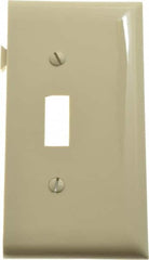 Pass & Seymour - 1 Gang, 4.9062 Inch Long x 2.4687 Inch Wide, Sectional Switch Plate - Toggle Switch End Panel, Ivory, Nylon - Americas Tooling