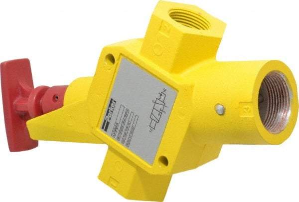 Parker - 1" NPT Safety Lockout Valve - 3-Way, 2 Position, Handle, 9.5 CV Rate, 250 Max psi & 160°F Max Temp - Americas Tooling