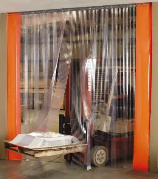 Aleco - 8' Door Width x 10' Door Height Vinyl Clear Smooth Strip Door Kit - 12" Strip Width x 1/8" Strip Thickness, 66% Overlap - Americas Tooling