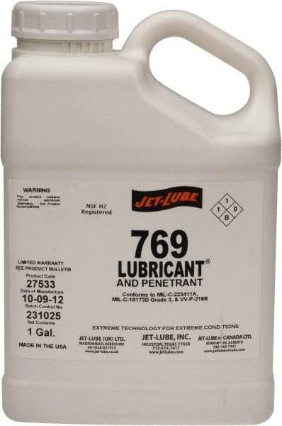 Jet-Lube - 1 Gal Bottle Thin Oily Film Penetrant/Lubricant - Clear Amber, Food Grade - Americas Tooling