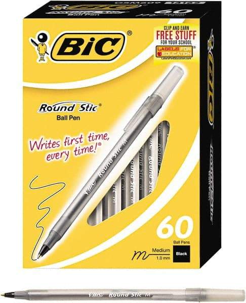 Bic - Ball Point Round Stick Grip Pen - Black - Americas Tooling