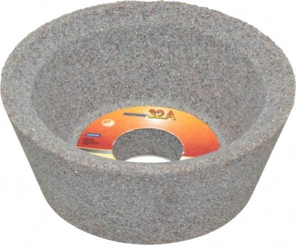 Norton - 3" Diam, 3/4" Hole Size, 1-1/4" Overall Thickness, 60 Grit, Type 11 Tool & Cutter Grinding Wheel - Medium Grade, Aluminum Oxide, K Hardness, Vitrified Bond, 7,640 RPM - Americas Tooling