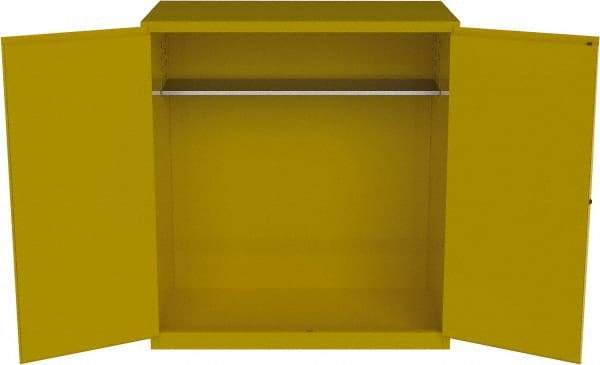 Jamco - 59" Wide x 34" Deep x 65" High, Steel Vertical Drum Cabinet with 3 Point Key Lock - Yellow, Manual Closing Door, 2 Shelves, 2 Drums - Americas Tooling