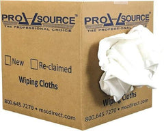 PRO-SOURCE - Virgin Cotton T-Shirt Rag - Low-Lint, White, 3 to 4 Pieces per Lb, Comes in Box - Americas Tooling