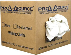 PRO-SOURCE - Virgin Cotton T-Shirt Rag - Lint-Free, White, 3 to 4 Pieces per Lb, Comes in Box - Americas Tooling