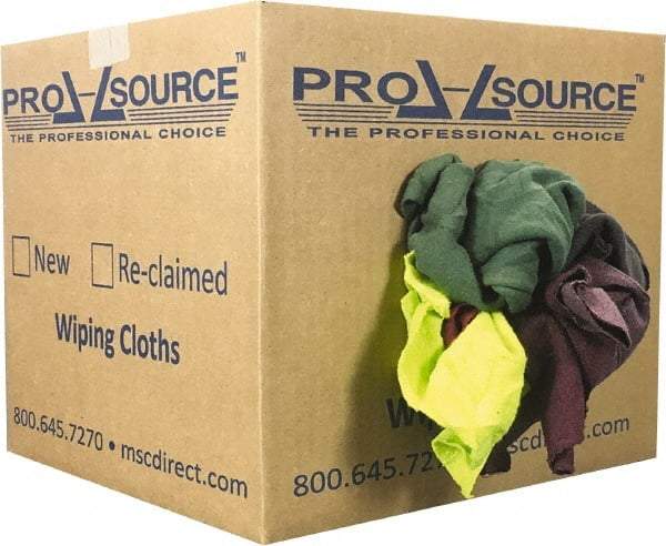 PRO-SOURCE - Reclaimed Rags - Assorted Colors, Fleece and Sweatshirt, Low Lint, Box - Americas Tooling