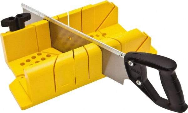 Stanley - 22.5°, 45°, 60°, 90° Miter Saw Miter Box & Saw - 4-1/4" Box Width x 18-1/4" Box Length - Americas Tooling