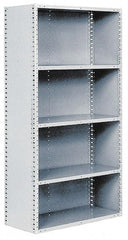 Hallowell - 8 Shelf, 450 Lb. Capacity, Closed Shelving Starter Unit - 48 Inch Wide x 18 Inch Deep x 87 Inch High, Gray - Americas Tooling