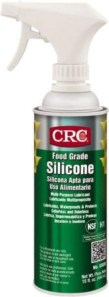 CRC - 16 oz Trigger Spray Can Nondrying Film/Silicone Penetrant/Lubricant - Clear & White, -40°F to 400°F, Food Grade - Americas Tooling