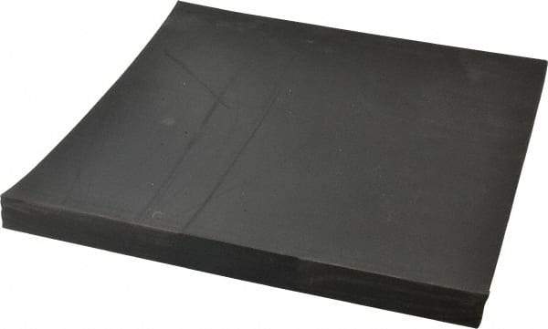 Made in USA - 12" Long, 12" Wide, 1" Thick, Neoprene Rubber Foam Sheet - 35 to 45 Durometer, Black, -40 to 220°F, 1,500 psi Tensile Strength, Stock Length - Americas Tooling